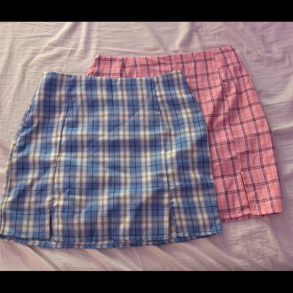 2 plaid skirts